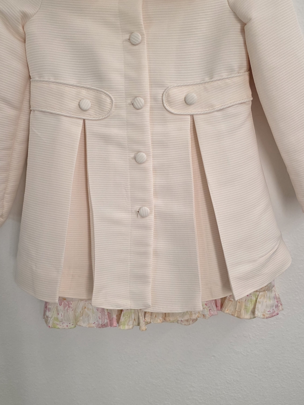 Catherine Malandrino Girls Pink Coat Dress Set Spring Floral Formal Outfit Sz 7 - Picture 6 of 11
